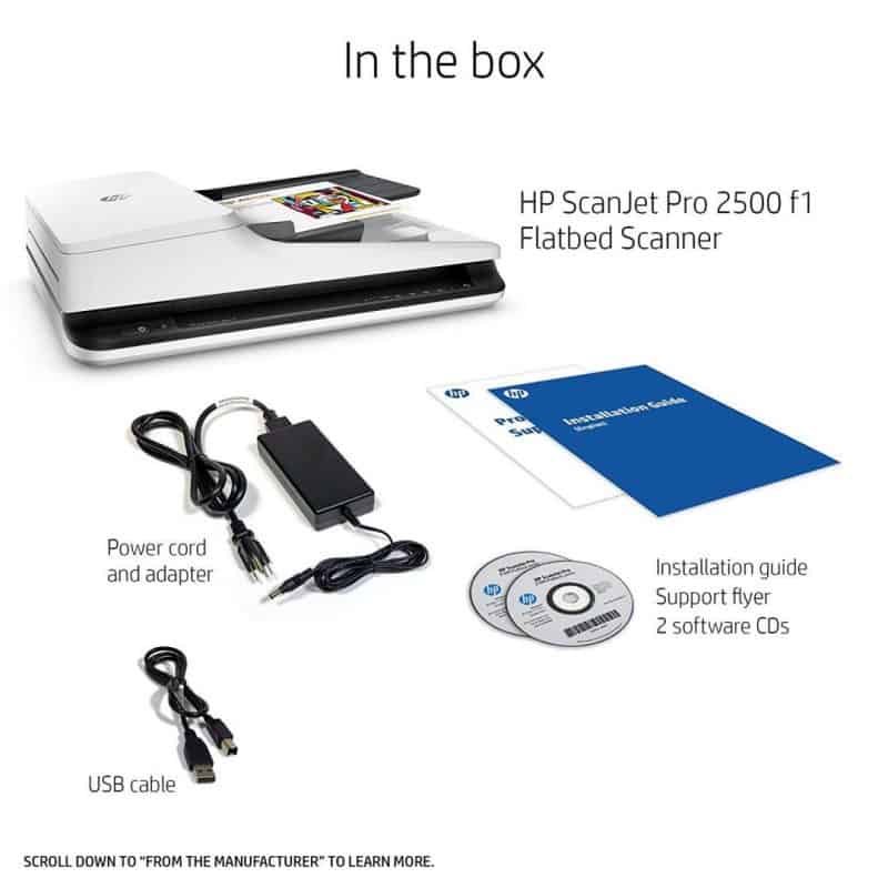 HP ScanJet Pro 2500 plus accessories