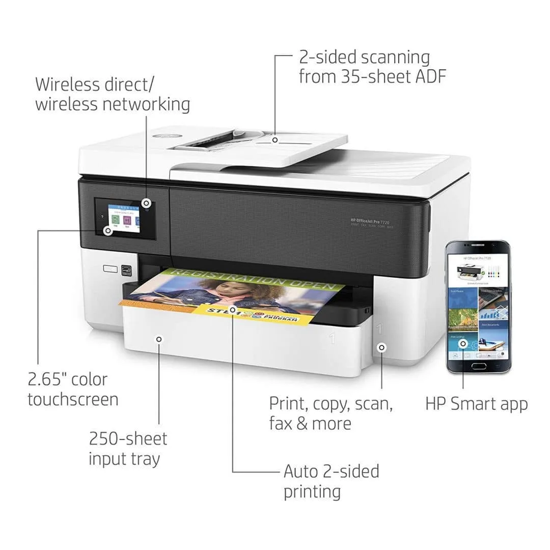 HP OfficeJet Pro 7720 Wide Format All-in-One Printer - Image 2