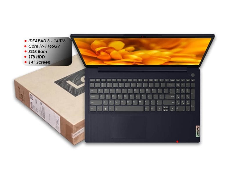 Lenovo IdeaPad 3 14ITL6 Intel Core i7-1165G7 8GB Ram 1TB HDD 14 inch screen 82H700N3UE_Devices Technology Store Ltd