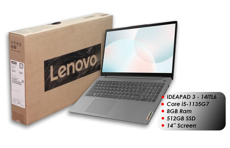 Lenovo Ideapad 3 141TL6 Intel Core i5 11th Gen 8GB Ram 512GB SSD 14 inch screen_Devices Technology Store