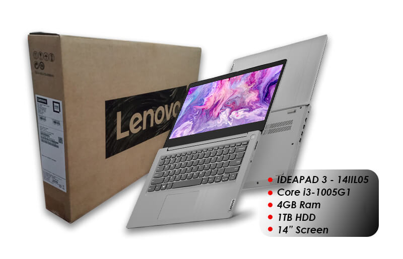 Lenovo Ideapad 3 14IIL05 Intel Core i3 10th Gen 4GB Ram 1TB HDD 14 inch screen