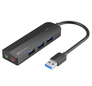 Vention 3-Port USB 3.0 Hub with Sound Card and Power Supply 0.15M _ devicestech.co.ke