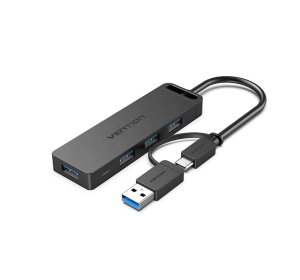 Vention 4-Port USB 3.0 Hub with Type C & USB 3.0 2-in-1 Interface and Power Supply 0.15_ devicestech.co.ke