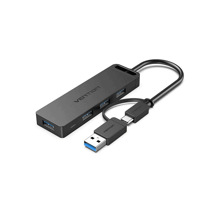 Vention 4-Port USB 3.0 Hub with Type C & USB 3.0 2-in-1 Interface and Power Supply 0.15_ devicestech.co.ke
