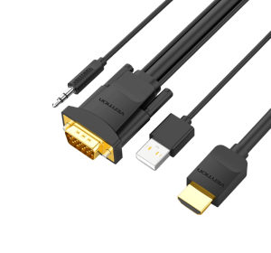 Vention HDMI to VGA Cable with Audio Output & USB Power Supply 1.5M_ devicestech.co.ke (1)