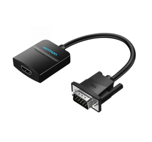 Vention VGA to HDMI Converter with Female Micro USB and Audio Port 0.15M Black_ devicestech.co.ke