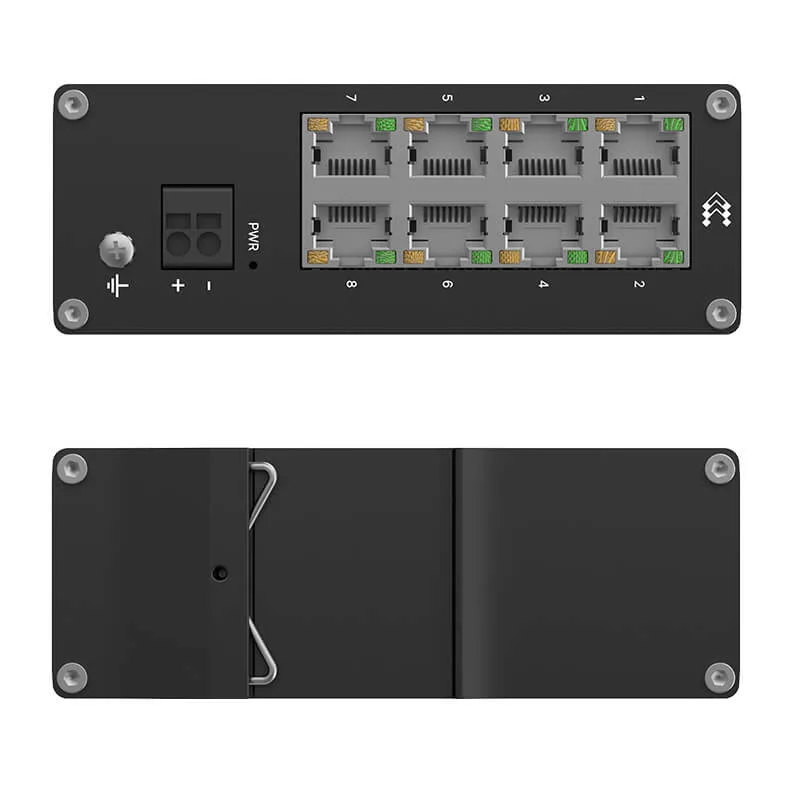 Teltonika TSW030 Industrial Unmanaged Ethernet Switch Front n Back-www.devicestech.co.ke