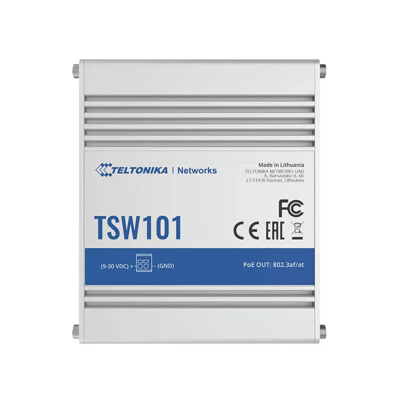 Teltonika TSW101 Automotive POE+ Gigabit Switch Top_www.devicestech.co.ke