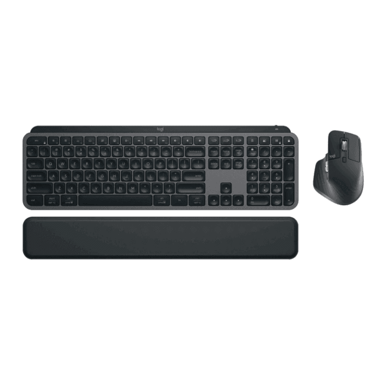 Logitech MX Keys S Wireless and Bluetooth Keyboard + Palmrest and Mouse ...