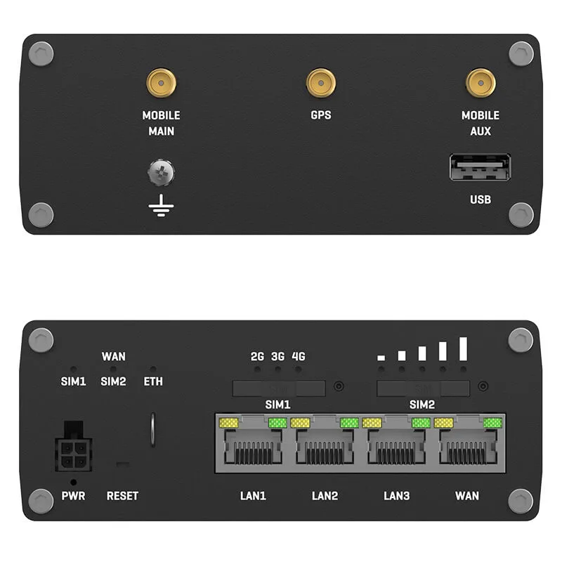 Teltonika RUTM09 4G LTE Industrial Router Front Back_www.devicestech.co.ke