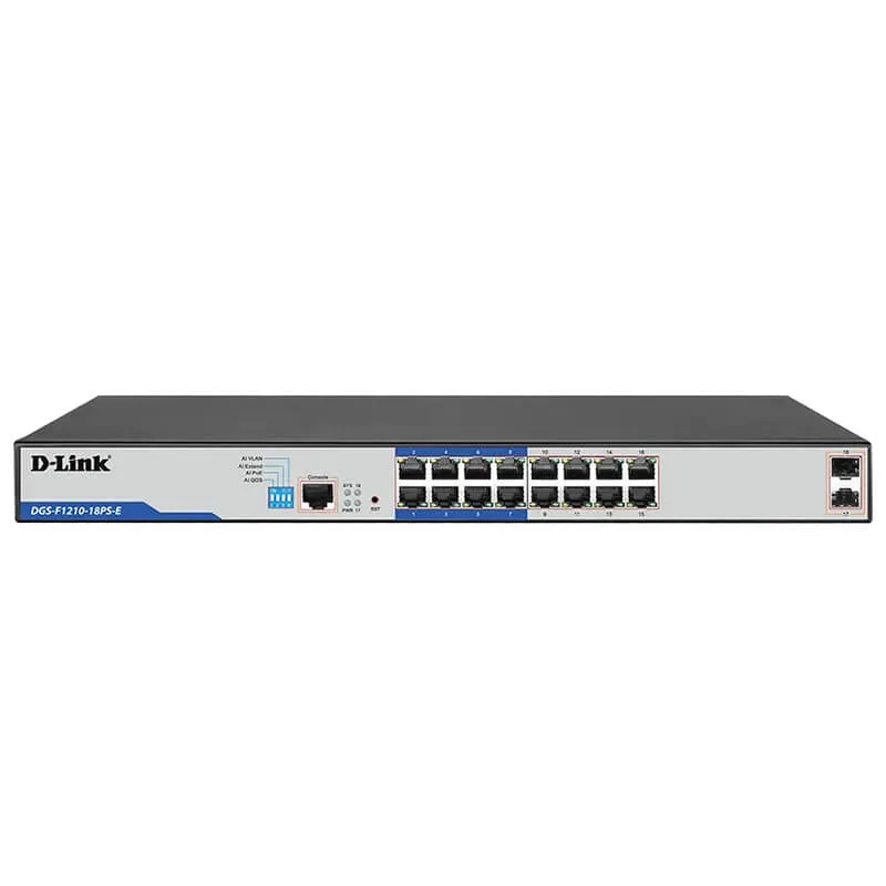 D-Link DGS-F1210-18PS 18-Port Gigabit PoE+ Managed Switch - Image 2