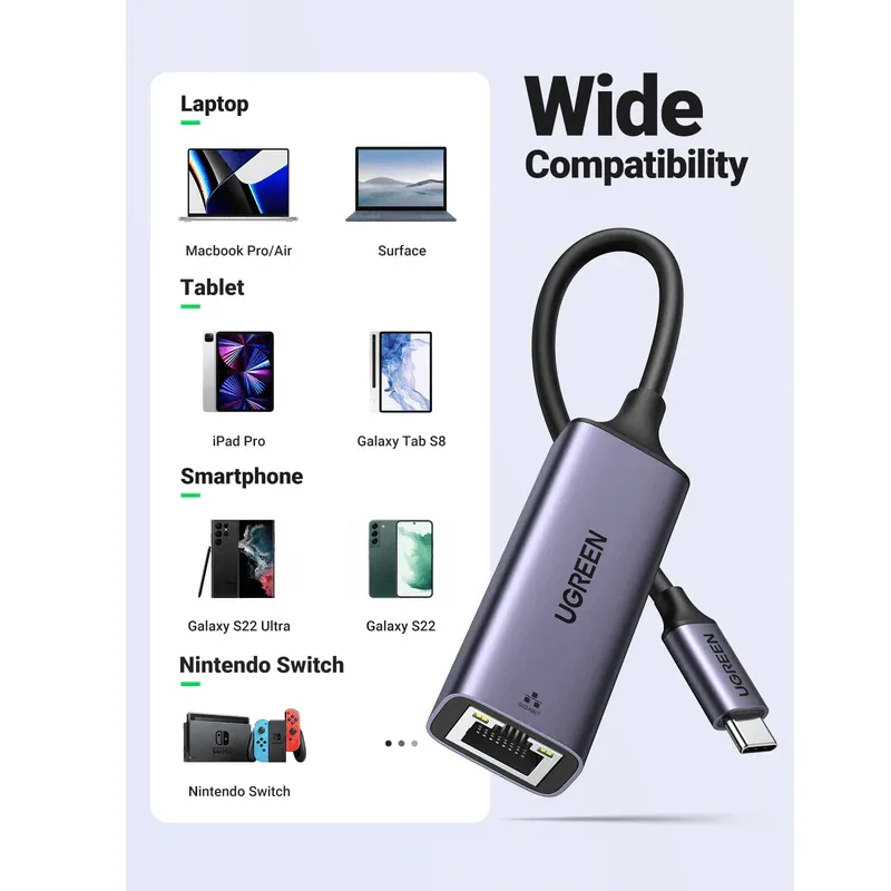 UGREEN USB-C 3.1 Gen 1 to RJ45 Gigabit Ethernet Adapter _devicestech.co.ke 3